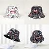 Vintage Street Style Fischerhut mit Graffiti-Print und Sonnenschutz für Männer und Frauen