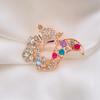 Women's Fox Brooch For Ladies Colorful Rhinestone Flower Animal Gold Pins Corsage Sweater Coat Party Wedding Accessories