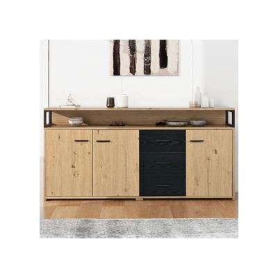 Anrichte - - 150x35x75,9 cm - 3 Schubladen - 3 Türen - Braun