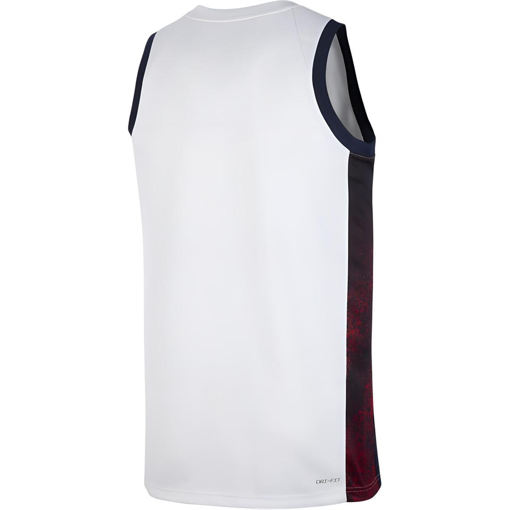 Nike Collezione Squadra Olimpica di Pallacanestro degli Stati Uniti Maglia da Pallacanestro Uomo Bianco/Rosso Sportivo/Ossidiana FV5517-100