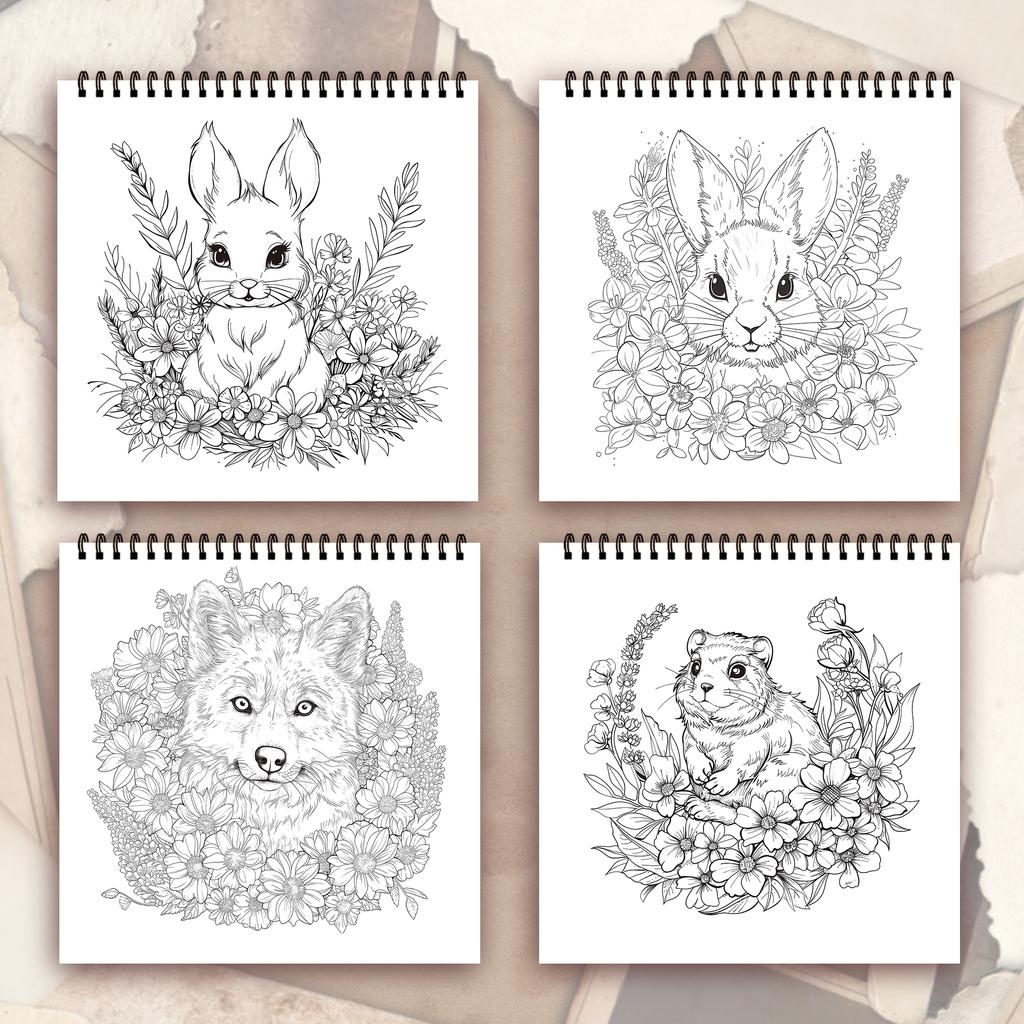 Stress Reduction Colouring Book 30 Sheets, 8.3x 8.3 Inch 100gsm Thick Paper, Spiral Bound, Halloween and Many Other Holiday Gift