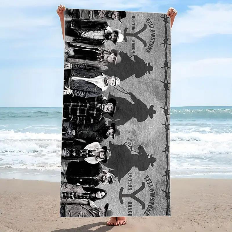 Yellowstone Print Beach Towel, Large Soft Quick Dry Towel for Beach Camping Swimming