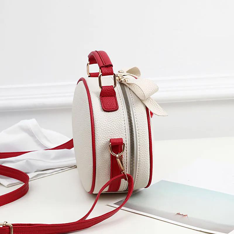 Litchi Pattern Contrast Cherry Small Purse and Handbags New Womens Sling-shoulder Crossbody Mobile Phone Bag CLE