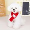 Festive Red Woolen Scarf for Pets: Celebrate Spring Festival with Joyful Puppy and Cat Neck Warmer