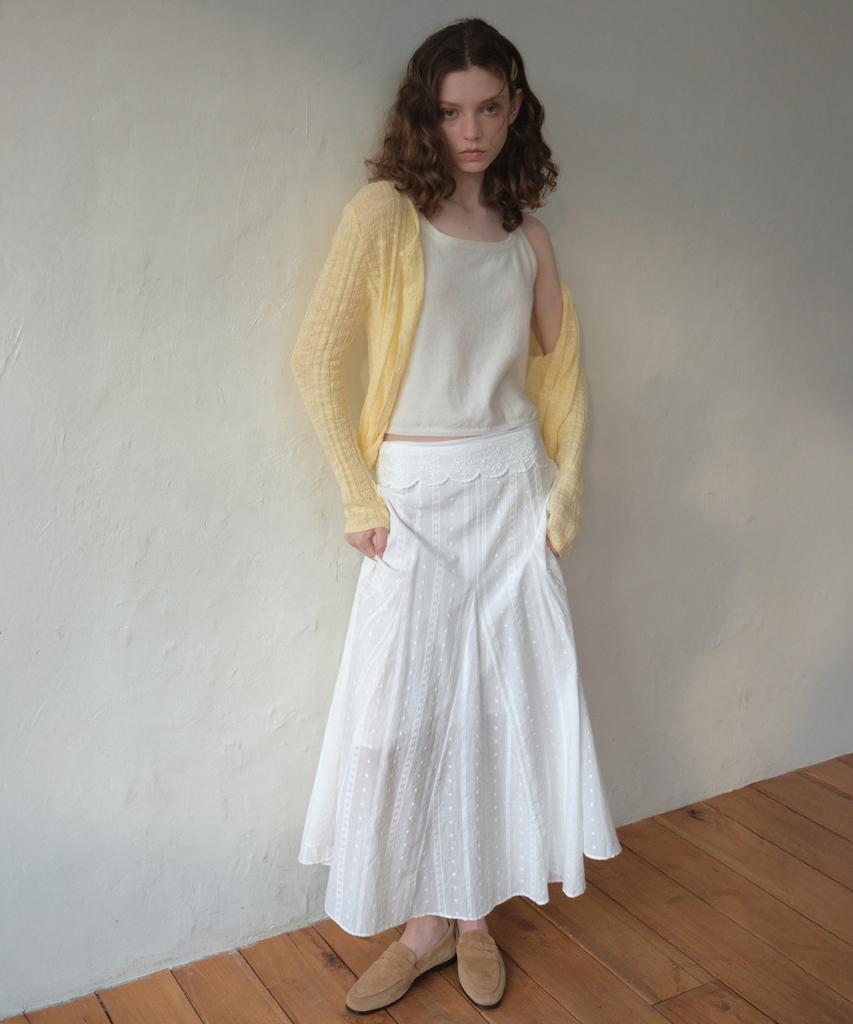 Aueonoseuteljia Lace Waist Long Skirt_White(O26Sk03)