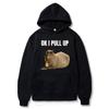 Funny Ok I Pull Up Capybara Potisk Mikina Unisex Dámská Móda Mikiny Streetwear Mikiny JDM Automobile Culture