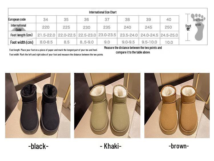 Dam 2024 Plattform Snökängor - Tjocksulade, Vattentäta, Halkfria, Plus Sammet Varma Utomhus Vinterskor