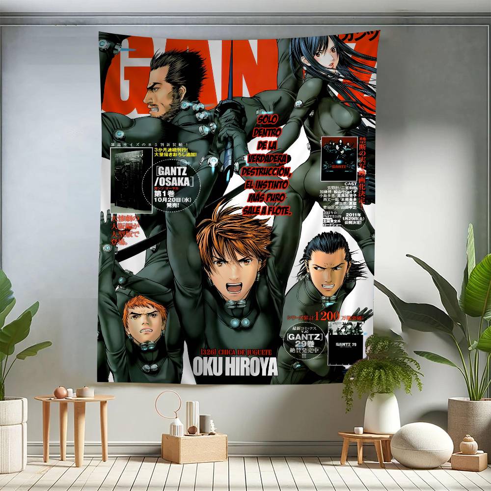 Japan Anime Gantz Tapestry Art Printing Art Science Fiction Room Home Decor Wall Art Decor