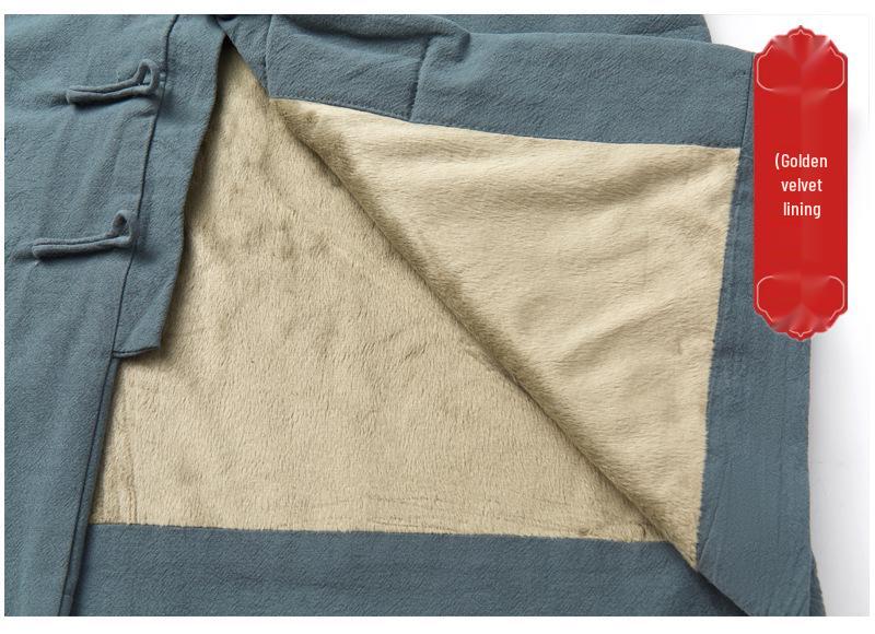 Men's Autumn-Winter Tang Suit: Warm Cotton Linen Long-Sleeve Traditional Chinese Jacket