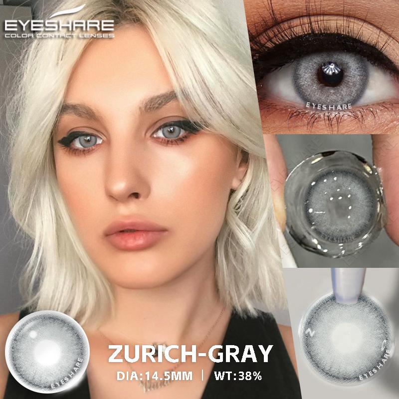 Eyeshare 1 pár barevných kontaktních čoček pro oční módu Šedé oční čočky Modré kontaktní hnědé oči kontaktní čočky Barevný make-up Zelený kontakt