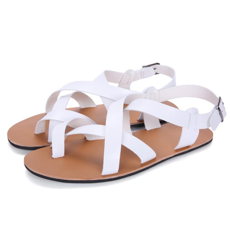 2025 sommar herrtofflor trend koreansk version av flip-flops halkfria lädersandaler romerska sandaler herrstrandskor