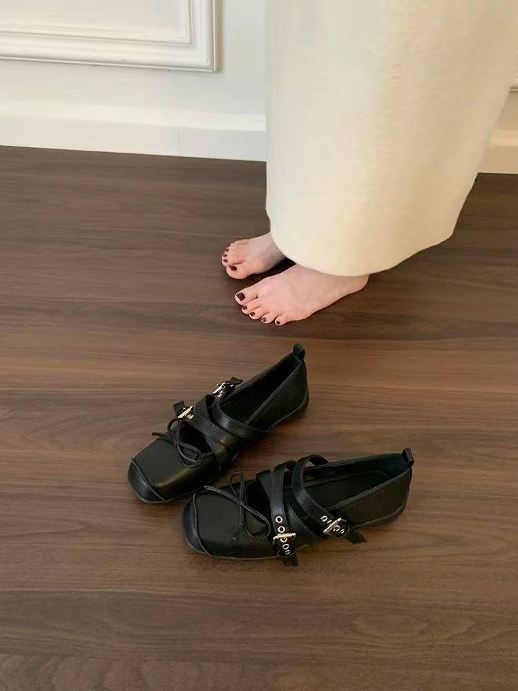 Design Sense Retro Platform Shallow Mouth Single Shoes Women's Shoes 2025 Summer New with Skirt Mary Jane Shoes Ballet Shoes