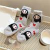Women's Coral Fleece Socks for Halloween Festivities Cute Pumpkin Ghostly Witch Hat Print Cozy Fuzzy Slipper Ankle Socks