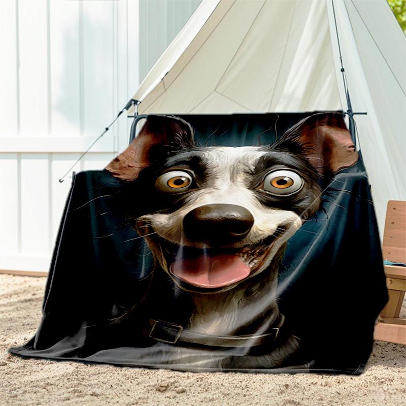 1pc dog pattern blanket, all season lightweight home office outdoor nap multifunctional blanket
