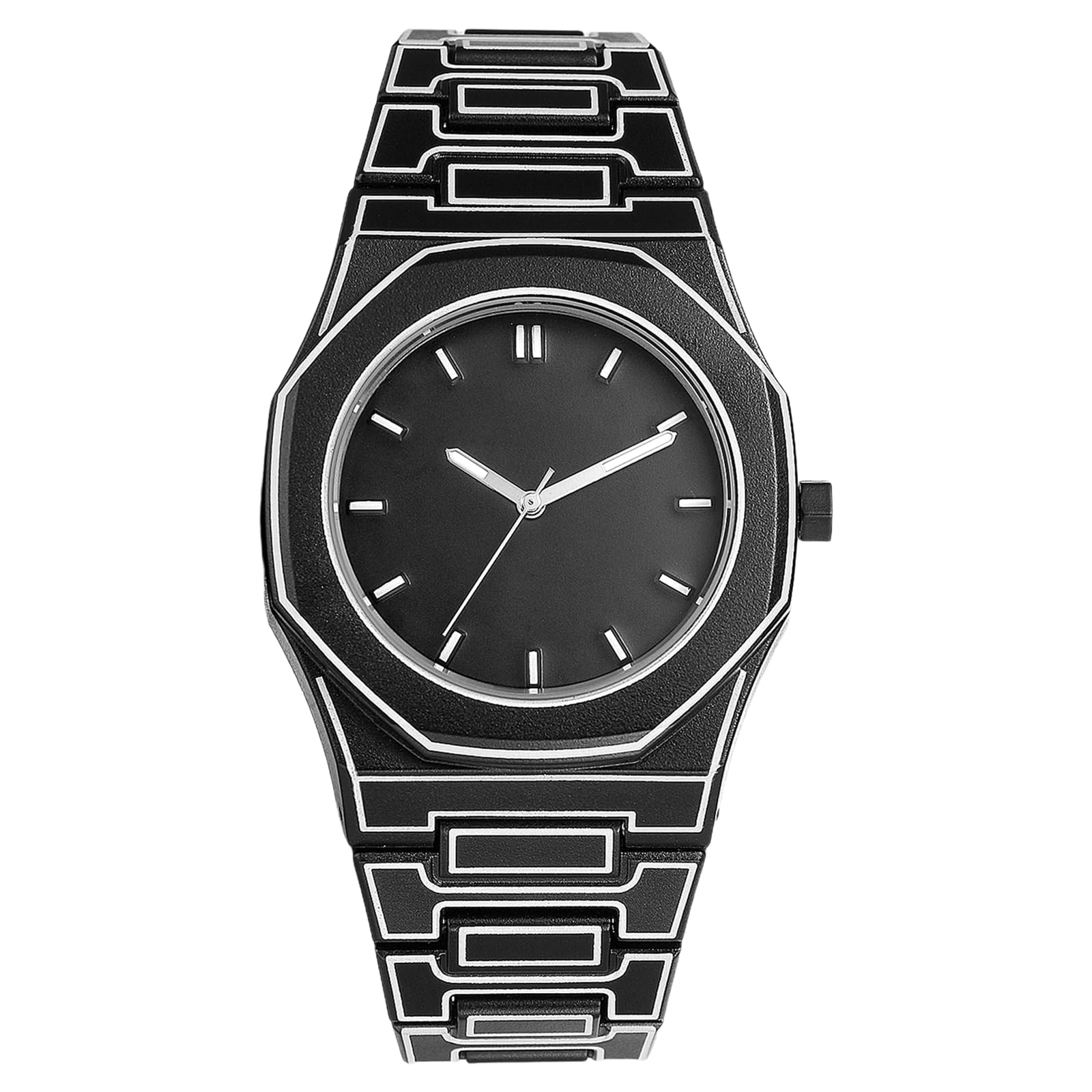 

Men s Octagonal Cartoon Watch with Luminous Display: Quartz Movement, 3ATM Water Resistance, Analog Display, Detachable Strap, Tempered Glass, Manga