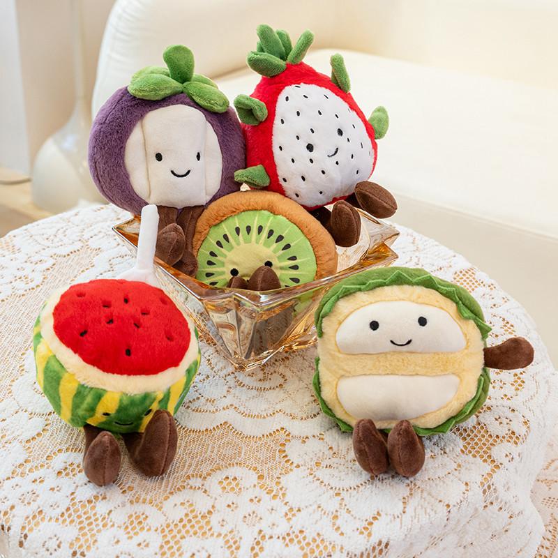 Super Cute Fruit Plush Toy Stuffed Apple Strawberry Watermelon Persimmon Durian Pineapple Plush Doll Soft Pillow Birthday Gift
