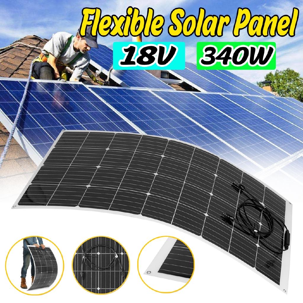 18V 340W 1129*670mmFlexible Monocrystalline Solar Panel Tile Mono Panel Waterproof Camping