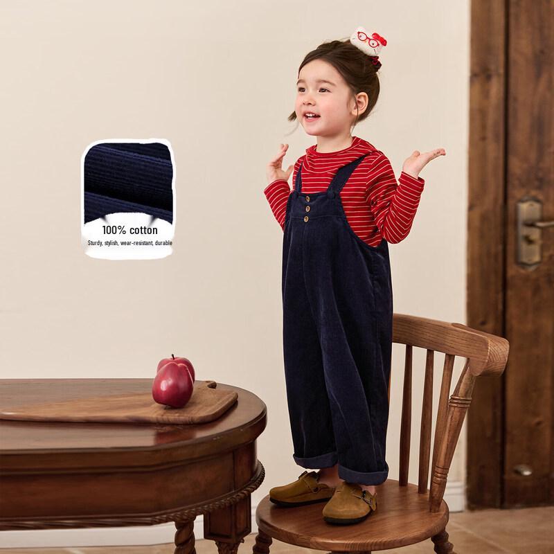 LUSON Baby Girl Corduroy Overalls 130