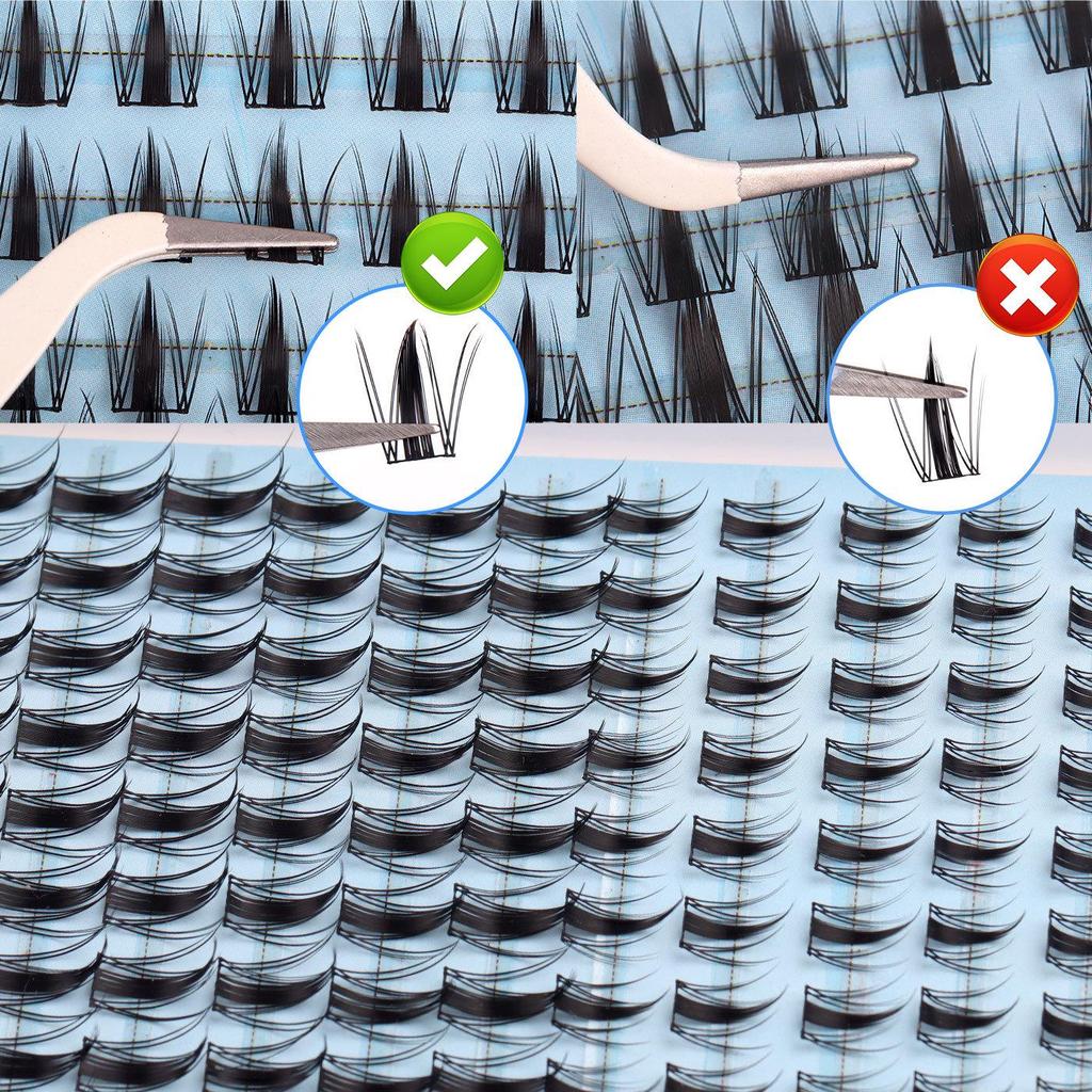 Natural C Curl Individual False Eyelashes: 120 Clusters, 10-16mm, DIY Dense Segmented Lashes
