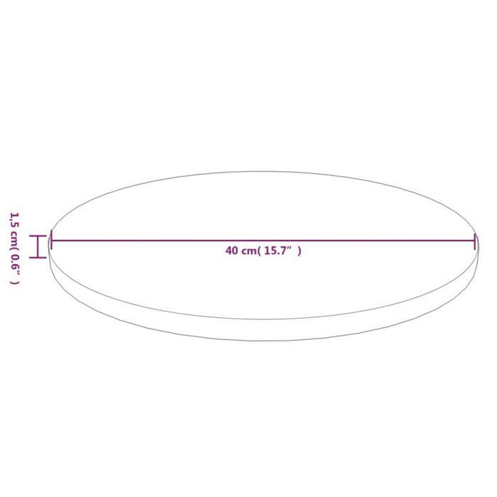 342959 vidaXL Dessus de table rond Marron clair Ø40x1,5 cm Bois chêne traité