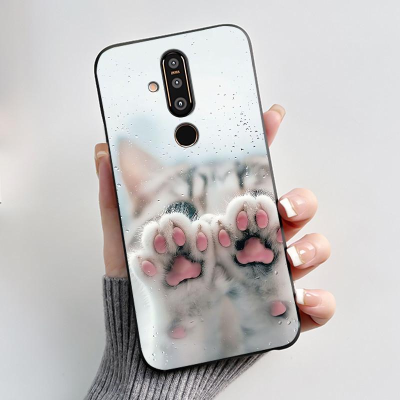 Casing For Nokia 8.1 Plus/Nokia X71 Aesthetic Luxury Cute Cool Boys Girls Soft silicone Phone Case Back Cover Black Matte Shell