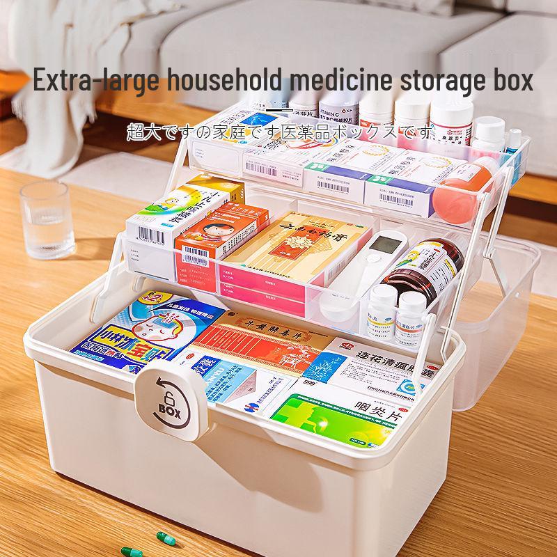 Extra Large Multi-Layer Medicine Storage Box for Home, Office, and First Aid