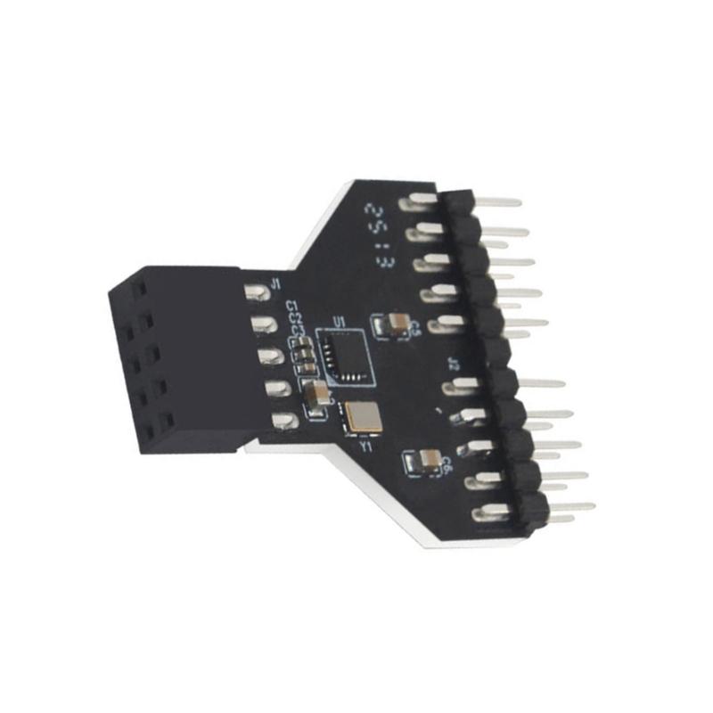 Double 9Pin USB2.0 Header Splitter Adapter With AntiInterference Design For PC DIY Assembly For Keyboards Mouse