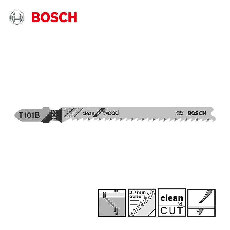 Bosch Lama per Sega Curva Liscia per Taglio Legno 100mm, 5 Pezzi per Confezione