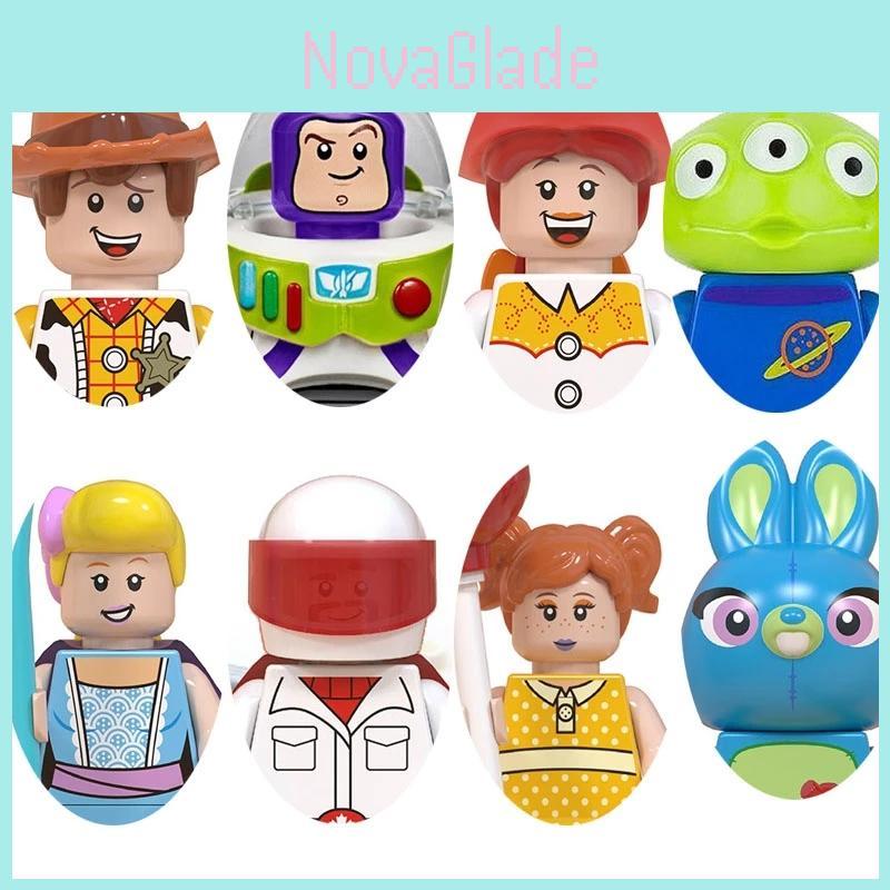 Set di 8 mattoncini da costruzione Toy Story con Buzz Lightyear e Woody, fai da te, regalo per bambini