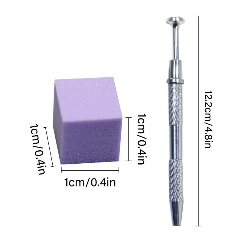 100Pcs Nail Sponges for Gradient Soft Nail Art Sponges with Grabbing Pen Gradient Nail Brush for Nails Art Designs