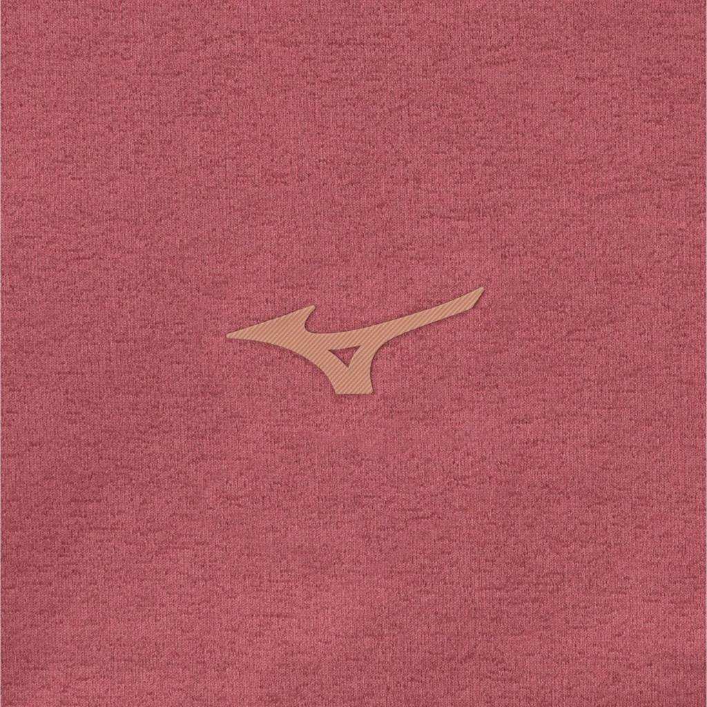 Mizuno Soft Dry Cropped Mauve 32MAC875 Women's T-Shirt (Long Sleeve), Moisture-Wicking, Quick-Drying, Pink,