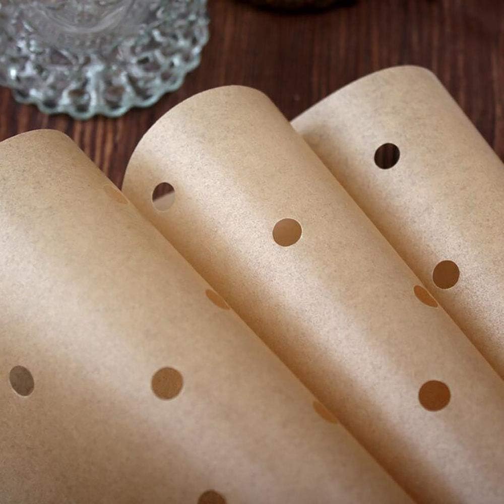 200Pcs Air Fryer Parchment Paper 8.5 inch Unbleached Square Air Fryer Liners for Bamboo Metal Steamer, Ovens, Microwaves & Baking Pan