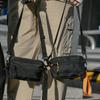 All-match Square Nyl Crossbody Bag Lightweight Black Single Shoulder Bag Korean Style Wide Shoulder Strap Messenger Bag Hiking