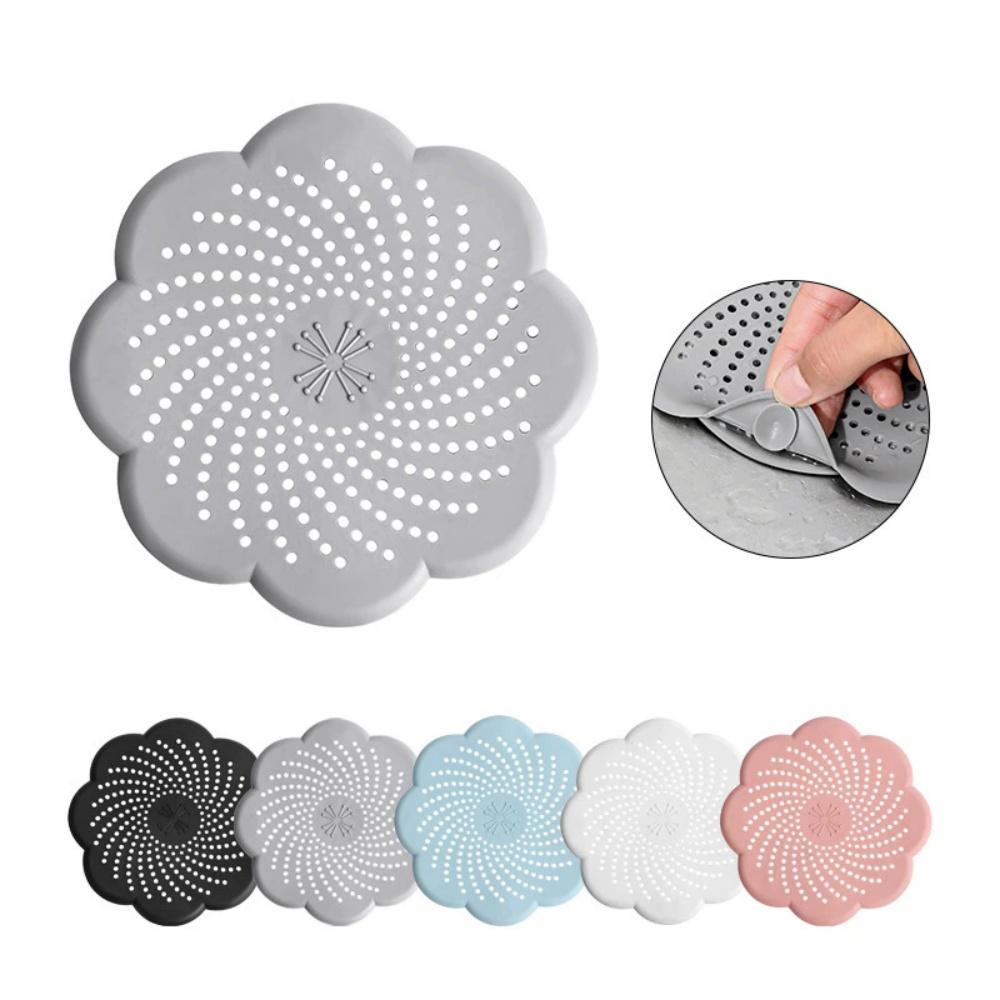 3pcs/set Flower Shape Mesh Sink Strainer Anti-blocking Hair Clean Up Waste Catcher Floor Drain Cover Kitchen Bathroom Accessory