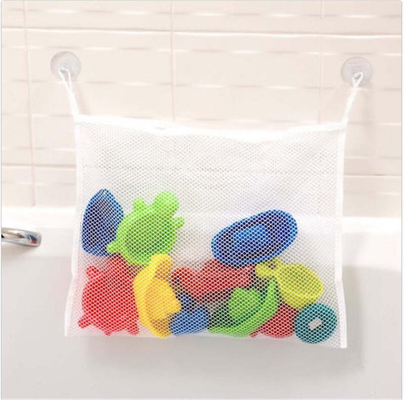 Baby Bathroom Mesh Bag Child Bath Toy Bag Net Suction Cup Baskets Baby Bathroom Mesh Bath Bag With 2 Sucker