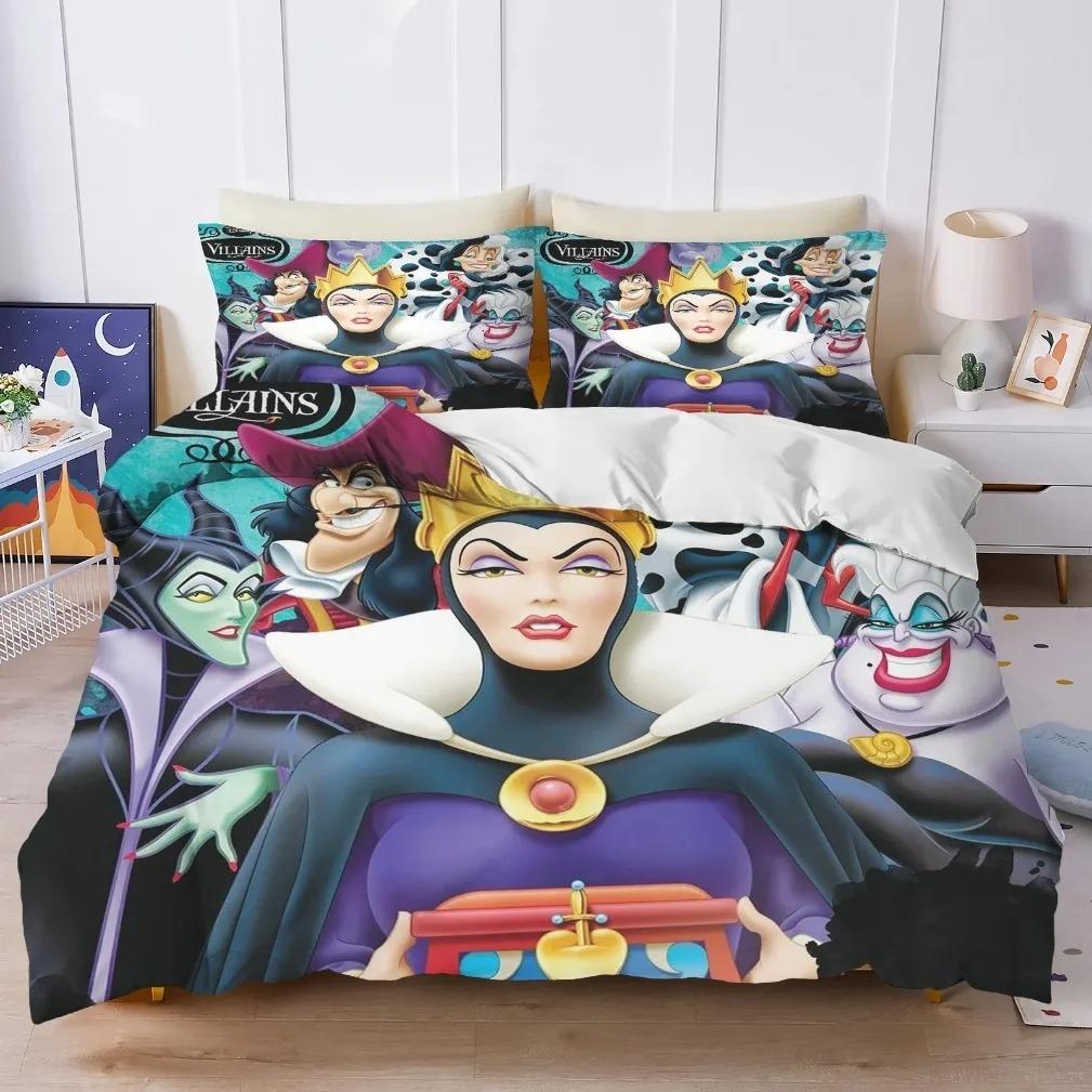 Villains Maleficent Ursula Evil Queen Bedding Set Evil Queen Bedding Set3D Children'S Bed Set Holiday Gifts
