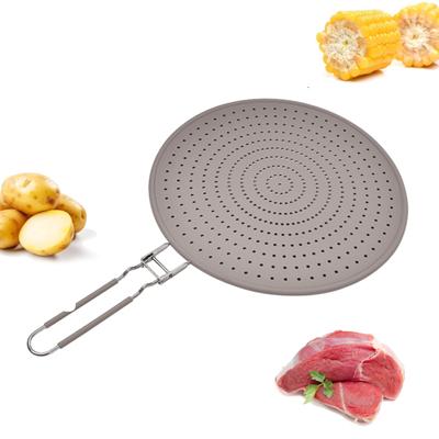 Protezioni antispruzzo per frittura in silicone Misura universale Protezione antispruzzo facile da pulire Schermo antispruzzo resistente al calore Maniglia pieghevole Protezione antispruzzo
