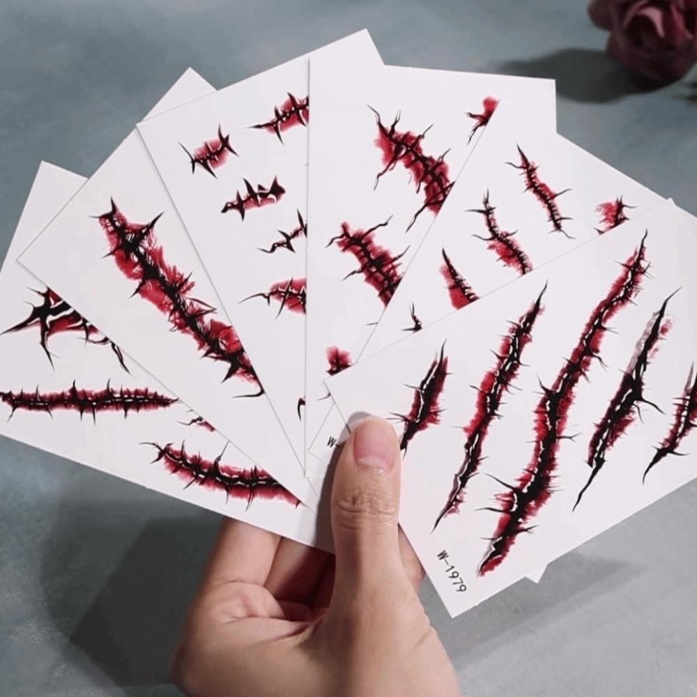 Waterproof Halloween Face Tattoo Blood Vessels Tattoo Body Art Decal  Costume Accessory
