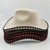 2023 New Wrapped Western Cowboy Hat Men's and Women's Jazz Cowboy Hat with Leather Wide Brim Church Panama Fedora Hat