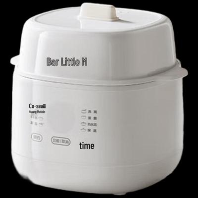 BEAR Oală electrică ceramică albă cu gătire lentă, 0,8 L, priză CN (adaptor inclus)