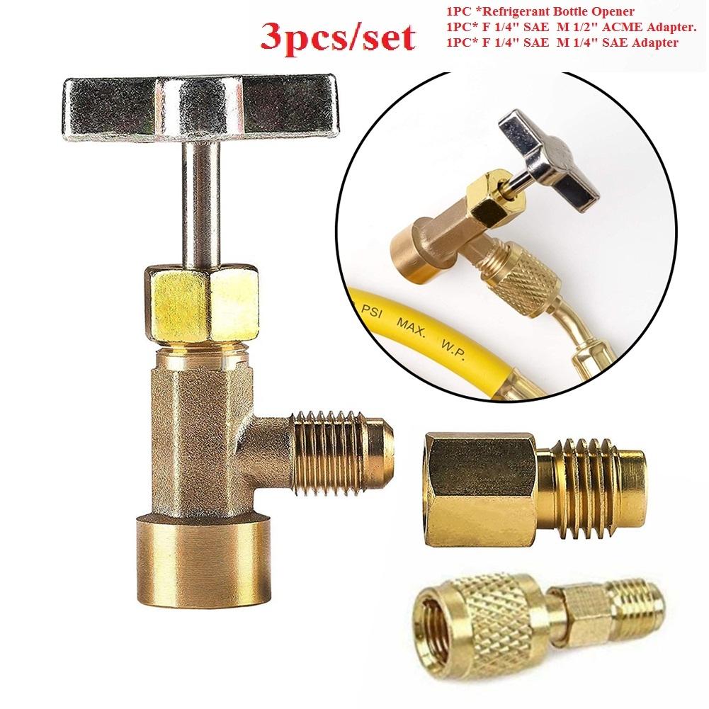 Can Tap Valve R134A Refrigerant Dispenser Tool HVAC W// Tank Adapter 1//4 AC