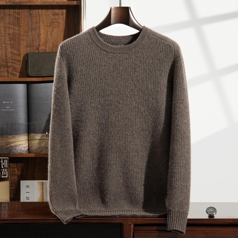 2025 new cashmere sweater round neck thickened loose pullover sweater knitting