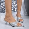Sandals Women's Summer Outfit 2025 New Style Stiletto Heel Pointed High Heels Open Toe Sandals