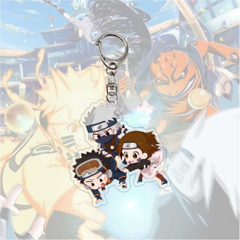 Anime Naruto Acrylic Keychain Accessaries Uzumaki Naruto Cartoon Keyring