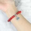 Stylish Adjustable Elastic Buddhas Bead Bracelet with Lotuses Charm Stretch Wristchain Accessories For Women Men