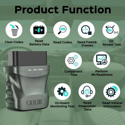 Auto OBDII Diagnostic Scanner Tool Wireless 4.0, Car Fault Code Reader With Automatic Scanning, Check Engine Light Code Reader