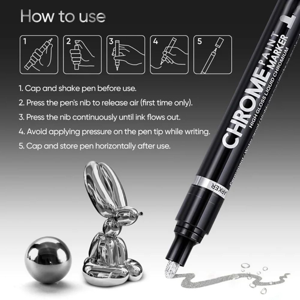 Permanent Art Marker Paint Pen Art Craftwork Pen Reflect Markers Pen New Chrome Mirror Marker Pen