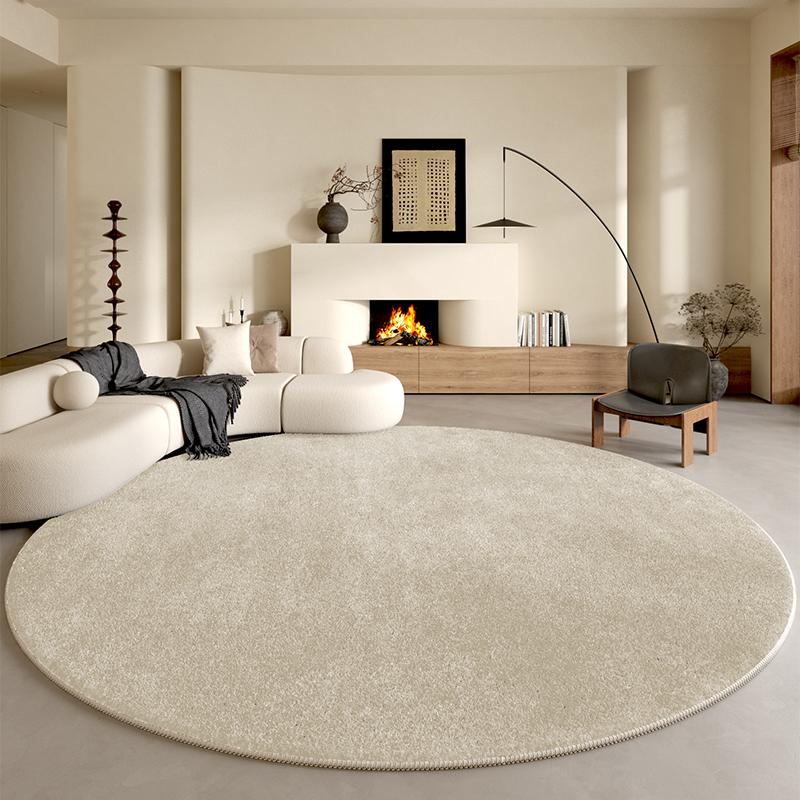 Minimalistischer Stil Schlafzimmer Dekoration Runder Teppich Dicker Plüsch Garderobe Fußmatte Einfarbige Teppiche für Wohnzimmer Flauschiger Weicher Teppich
