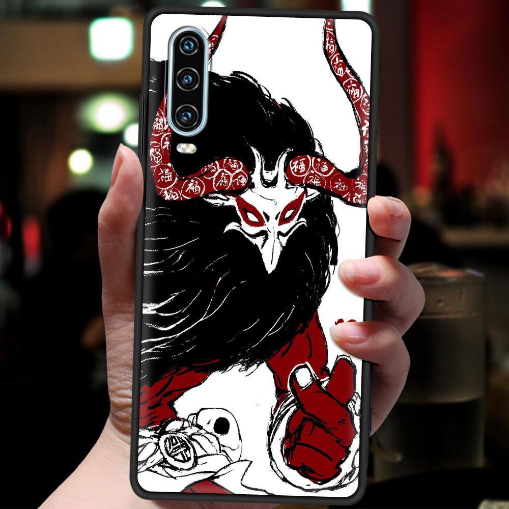 Genshin impact black and white Phone Case For Huawei P30 Lite P50 Pro P20 P40 Lite E P Smart Z 2021 Y7 Y9 2019 Y6p Y9s Y7a Cover