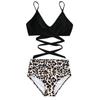 Women Sexy Leopard Print Bikini Set Push Up Bathing Swimwear High Waist Swimsuit